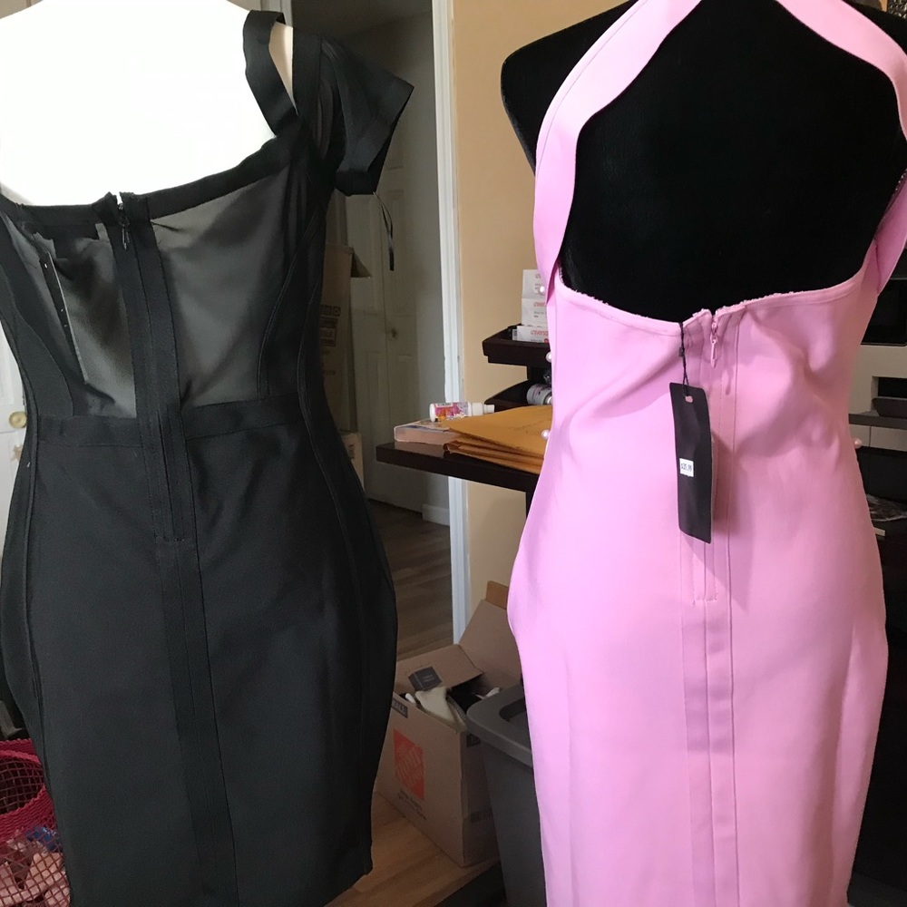 Black body con bandage dress   I have 6 for 26.00 and pink pearl dress for 37.00